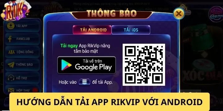 Hướng dẫn cách tải app Rikvip trên Android 