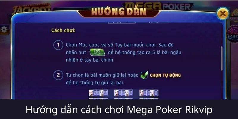 Hướng dẫn chi tiết cách vào chơi Mega Poker tại Rikvip