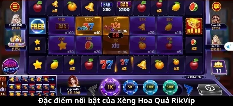Đặc điểm nổi bật của Xèng Hoa Quả RikVip