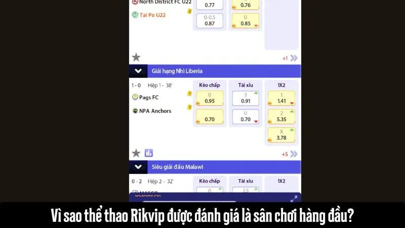 Vì sao thể thao Rikvip được đánh giá là sân chơi hàng đầu?