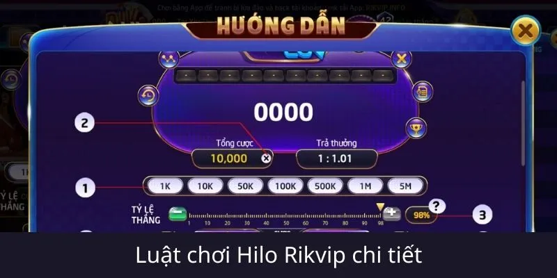 Luật chơi và các loại cược trong Hilo Rikvip